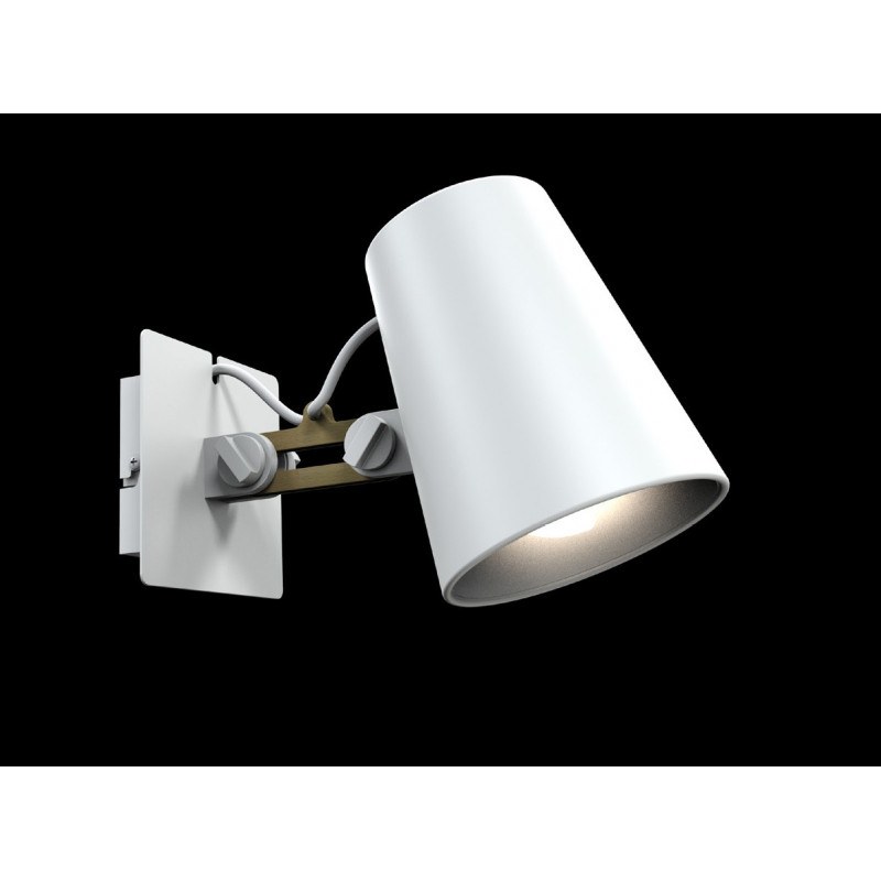 Grande applique articulée 1L LOOKER design Blanc et Bois mantra Grande applique articulée 1L LOOKER design Blanc et Bois mantra