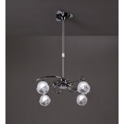 Plafonnier téléscopique design BALI CROMO 4L - ampoules G9 OSRAM - mantra