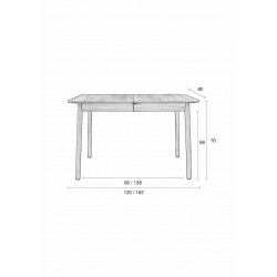 Table design extensible Glimps en bois