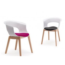 chaise design natural mis b avec coussin d'assise