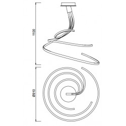 Suspension grand modèle spirale Nur Forja 50W par Mantra