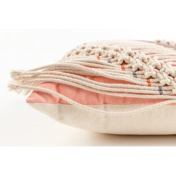 Franges Coussin SAAR ivoire et rose - Zuiver