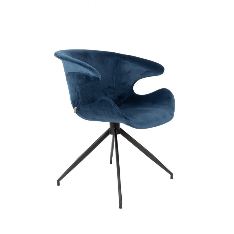 Fauteuil de bureau design revêtement velours Mia – Zuiver