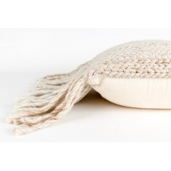 Coussin à franges en laine naturelle - Zuiver