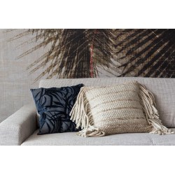 Coussin à franges en laine naturelle - Zuiver