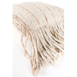 Coussin à franges en laine naturelle - Zuiver