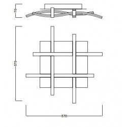 Plafonnier design carré - NUR - ampoule led deco mantra