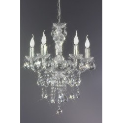 Lustre baroque couleur ou transparent 5 Lampes trio