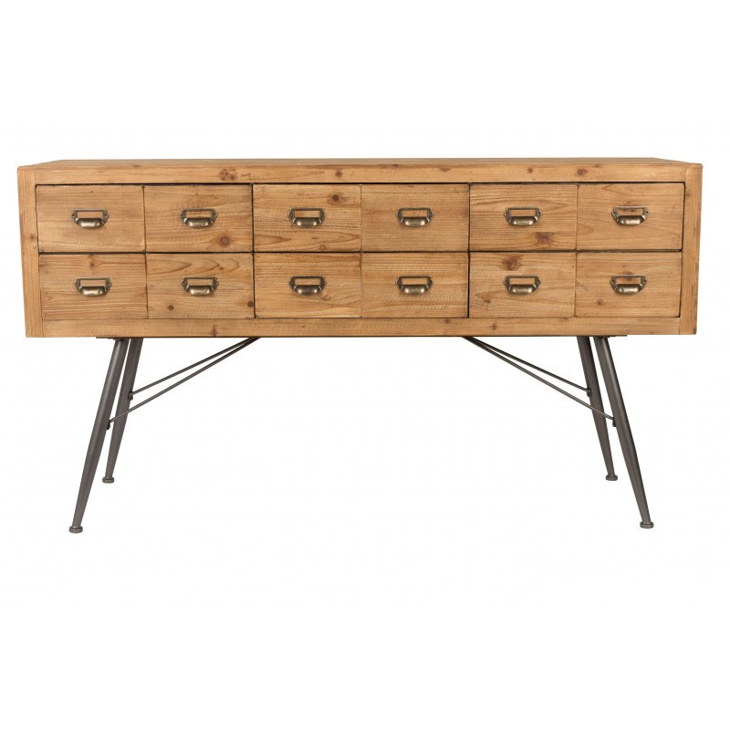 Buffet en bois Six style indus - Dutchbone Buffet en bois Six style indus - Dutchbone