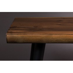 Banc en bois et métal Alagon industriel 180x40 cm - Dutchbone