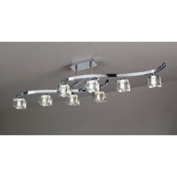 Semi plafonnier Cuadrax 8L verre optique Mantra