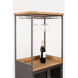 Meuble bar à vin en bois et métal Diaman - Boite à design
