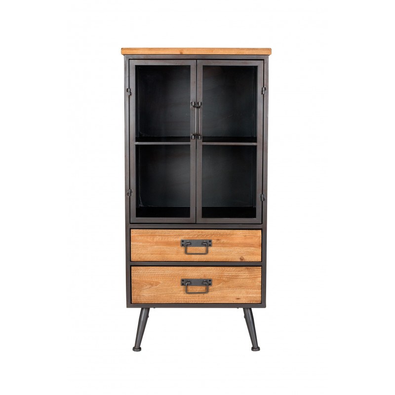 Vitrine industrielle bois et métal Diaman Low - Boite à design Vitrine industrielle bois et métal Diaman Low - Boite à design