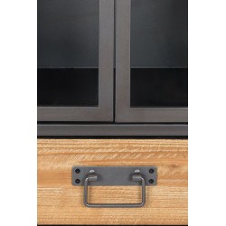 Vitrine industrielle bois et métal Diaman Low - Boite à design