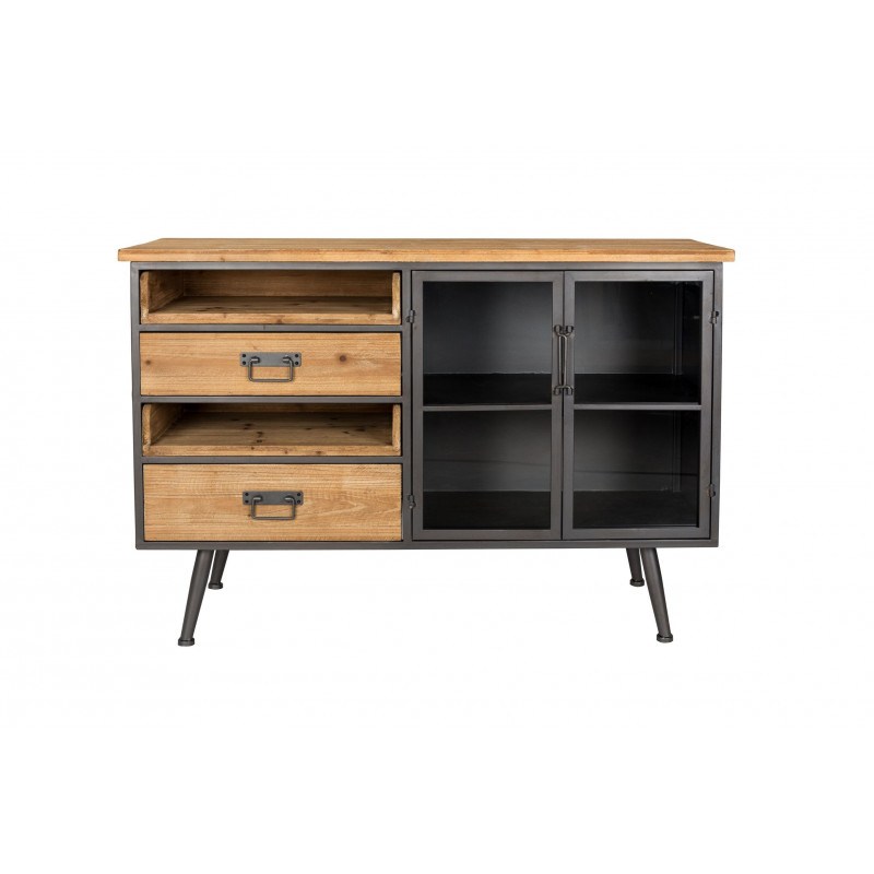 Petit buffet style industriel bois et métal Diaman - Boite à design Petit buffet style industriel bois et métal Diaman - Boite à design