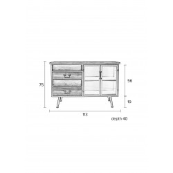 Petit buffet style industriel bois et métal Diaman - Boite à design