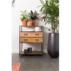 Console bois massif et métal style industriel Samuel - Boite à design