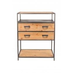 Console bois massif et métal style industriel Samuel - Boite à design