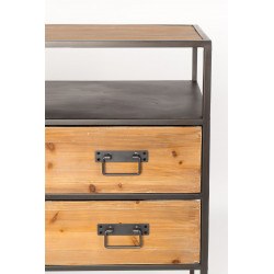 Console bois massif et métal style industriel Samuel - Boite à design