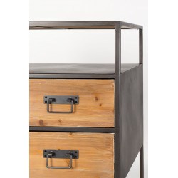 Console bois massif et métal style industriel Samuel - Boite à design