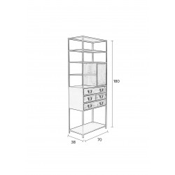 Meuble de rangement métal et bois SAMUEL - Boite à design