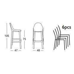 Tabouret de bar Piu 75 cm Scab design