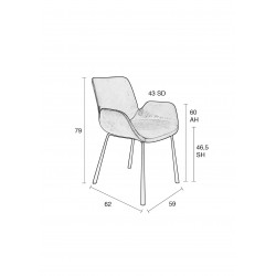 2 fauteuils Brit en velours - Zuiver