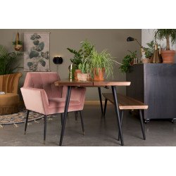 Fauteuil tissu velours Kate - Dutchbone