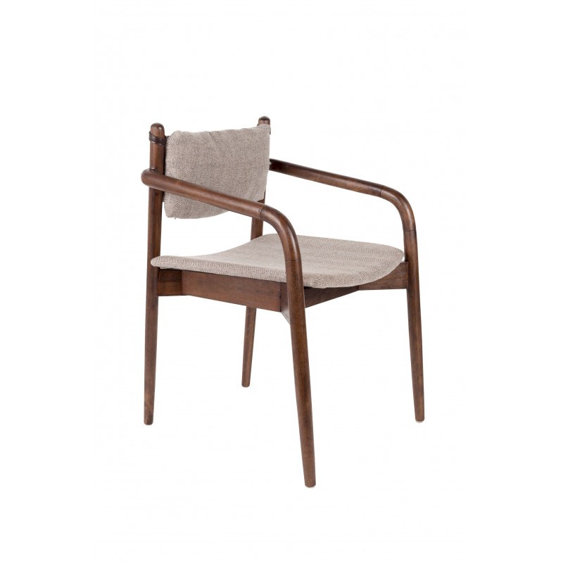 Fauteuil de salon bois et tissu Torrance - Dutchbone Fauteuil de salon bois et tissu Torrance - Dutchbone