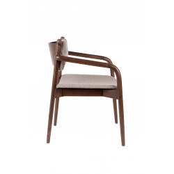 Fauteuil de salon bois et tissu Torrance - Dutchbone