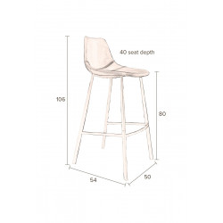 BARSTOOL FRANKY VELVET - lot de 2 - Dutchbone