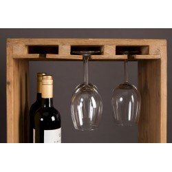 Etagère à bouteilles de vin et verres en bois Claude - Dutchbone