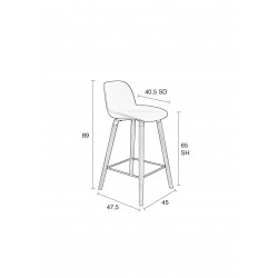 Tabourets de bar scandinave Albert Kuip 65 cm - Zuiver