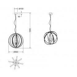 Lustre moderne et baroque Candela, Trio