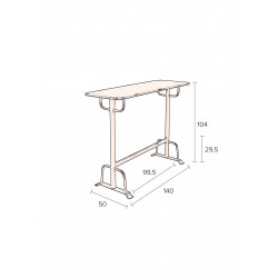 Table de bar vintage en métal Declan - Dutchbone