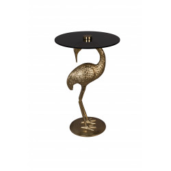 Table d'appoint en verre et métal Crane Noir - Dutchbone