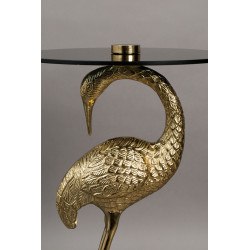 Table d'appoint en verre et métal Crane Noir - Dutchbone