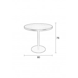 Table bistrot ronde verre fumé Albert Garden - Zuiver