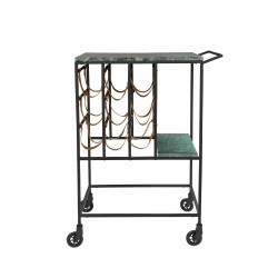 Chariot vintage marbre et métal MIL - Dutchbone