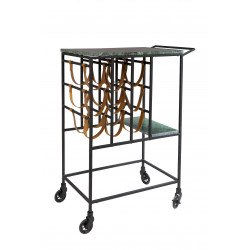 Chariot vintage marbre et métal MIL - Dutchbone