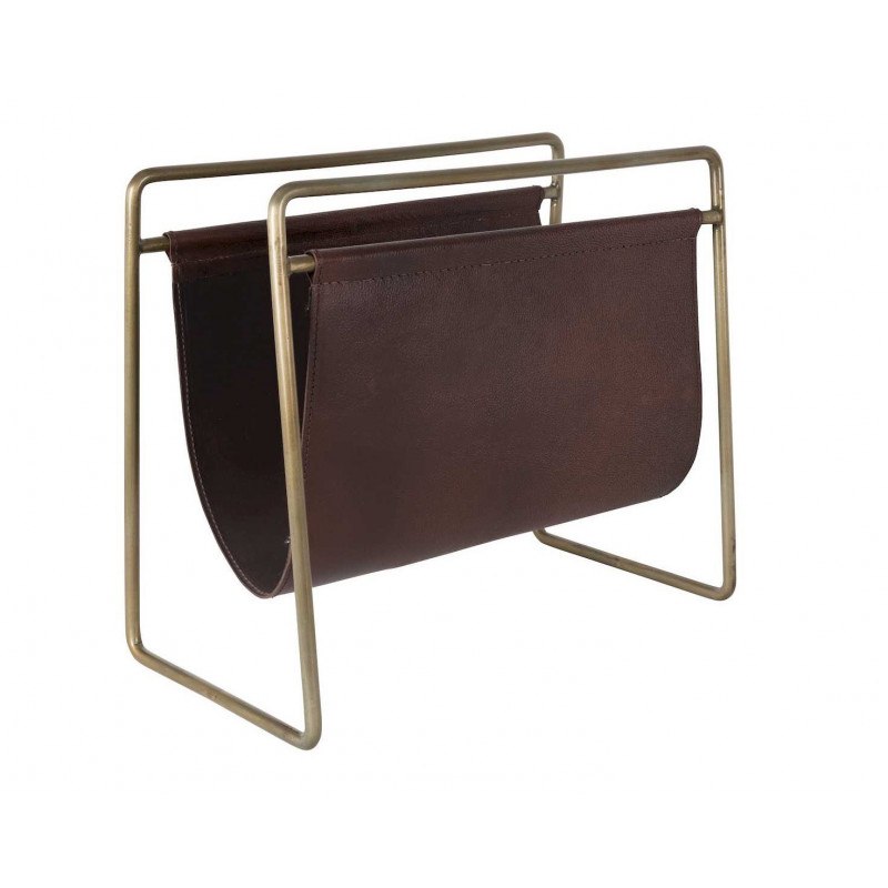 Porte-revues vintage métal cuir SCHOLAR - Dutchbone Porte-revues vintage métal cuir SCHOLAR - Dutchbone