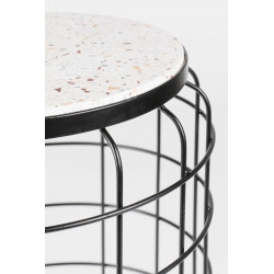 Table d'appoint métal et terrazzo Boite à design - TRAD
