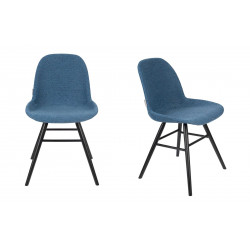 Lot deux chaises scandinaves bleues