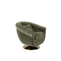 Fauteuil vert pivotant Member style britanique - Dutchbone