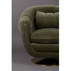 Fauteuil vert pivotant Member style britanique - Dutchbone