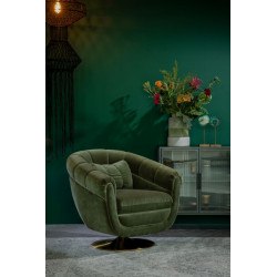 Fauteuil vert pivotant Member style britanique - Dutchbone