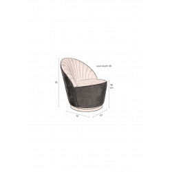 Fauteuil crapaud rotatif velours MADISON - Dutchbone