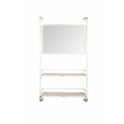 Miroir mural blanc de barbier en métal - Dutchbone