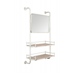 Miroir mural blanc de barbier en métal - Dutchbone