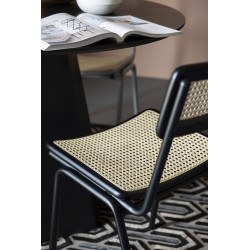 Chaise rétro perforée vintage Jort en hêtre et rotin naturel - Zuiver